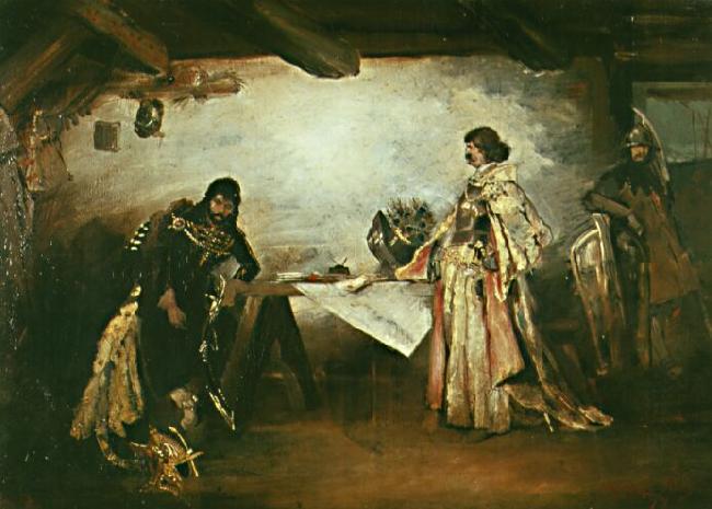  A picture of Jiri of Podebrady and Matthias Corvinus by Mikolas Ales